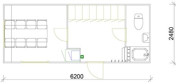 Letthus entreprenør 8 pers. spiserom, dusj og gard